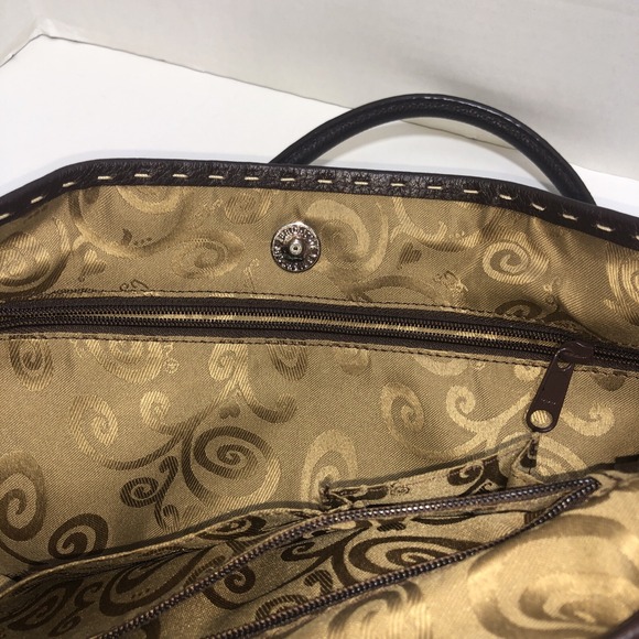 Brighton Collection China Made Floral Carpet Bag w Leather Corners & Charm - Picture 13 of 13